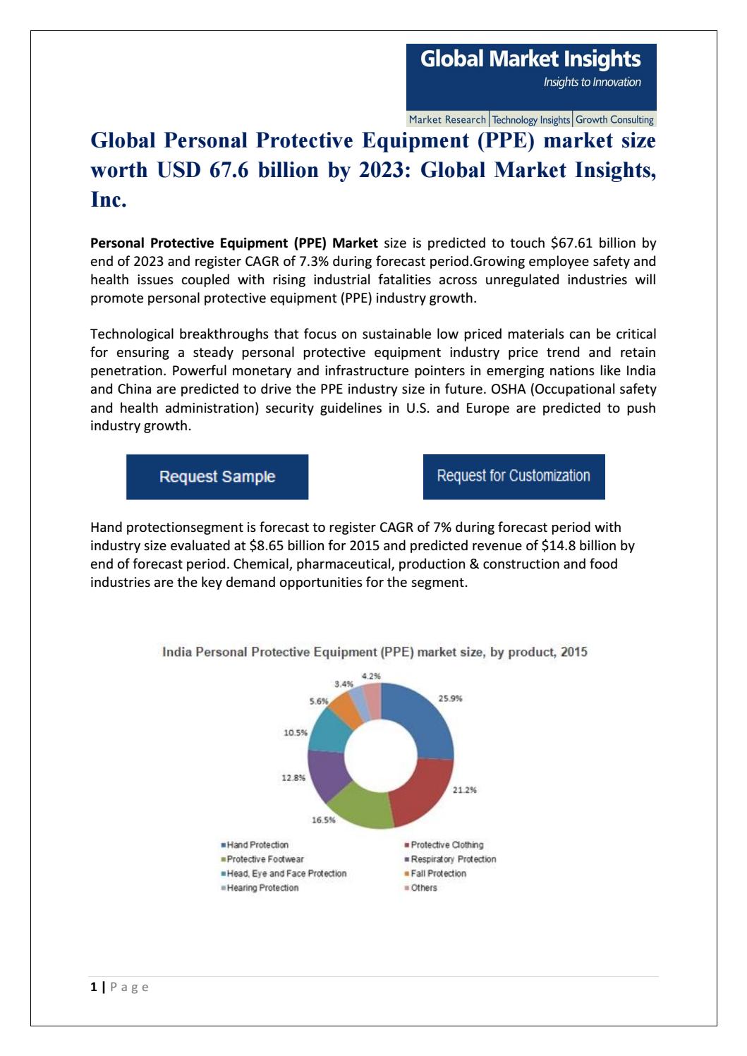 Personal protective equipment (ppe) market pdf by Global Market