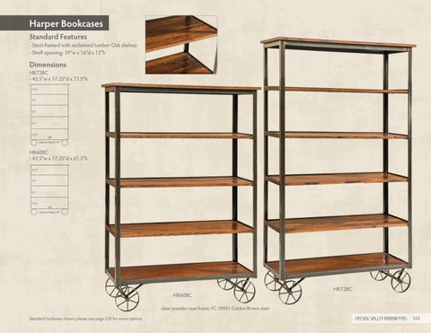 E & G Amish Furniture 2016 水晶 Valley Hardwoods 书柜 目录 / Bookcases / 第 5 页