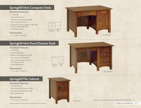 E & G Amish Furniture 2016 水晶 Valley Hardwoods 书桌 目录 / Desks / 第 10 页