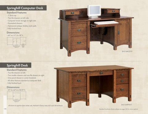E & G Amish Furniture 2016 水晶 Valley Hardwoods 书桌 目录 / Desks / 第 11 页