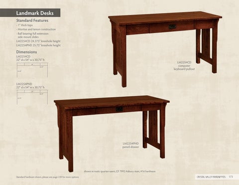 E & G Amish Furniture 2016 水晶 Valley Hardwoods 书桌 目录 / Desks / 第 6 页