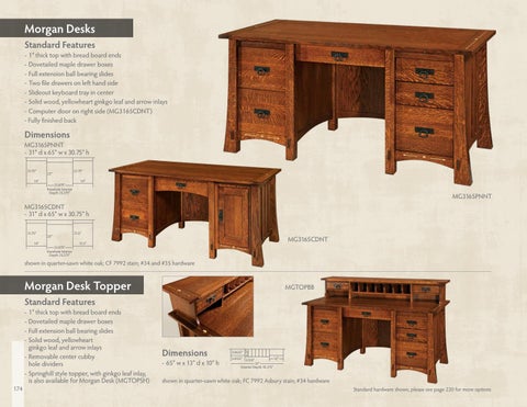 E & G Amish Furniture 2016 水晶 Valley Hardwoods 书桌 目录 / Desks / 第 7 页