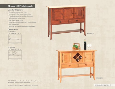 E & G Amish Furniture 2016 水晶 Valley Hardwoods 餐边柜 目录 / 第 10 页