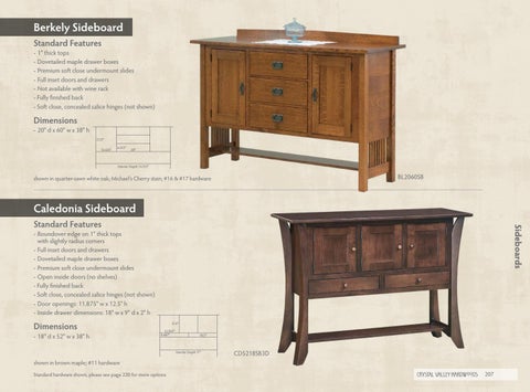 E & G Amish Furniture 2016 水晶 Valley Hardwoods 餐边柜 目录 / 第 6 页