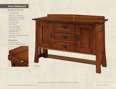 E & G Amish Furniture 2016 水晶 Valley Hardwoods 餐边柜 目录 / 第 8 页