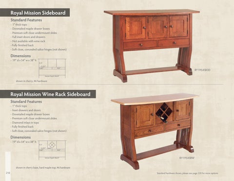 E & G Amish Furniture 2016 水晶 Valley Hardwoods 餐边柜 目录 / 第 9 页