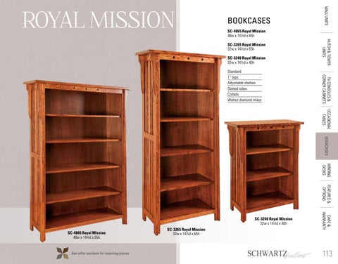 E & G Amish Furniture 2016 Schwartz Creations 书柜 目录 / Bookcases / 第 13 页