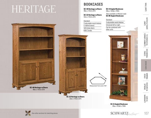 E & G Amish Furniture 2016 Schwartz Creations 书柜 目录 / Bookcases / 第 7 页