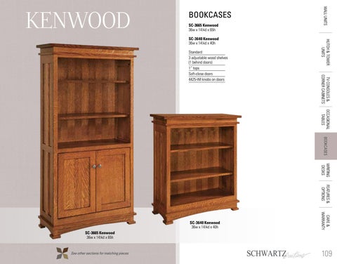 E & G Amish Furniture 2016 Schwartz Creations 书柜 目录 / Bookcases / 第 9 页
