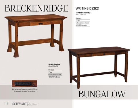 E & G Amish Furniture 2016 Schwartz Creations 书桌 目录 / Desks / 第 4 页