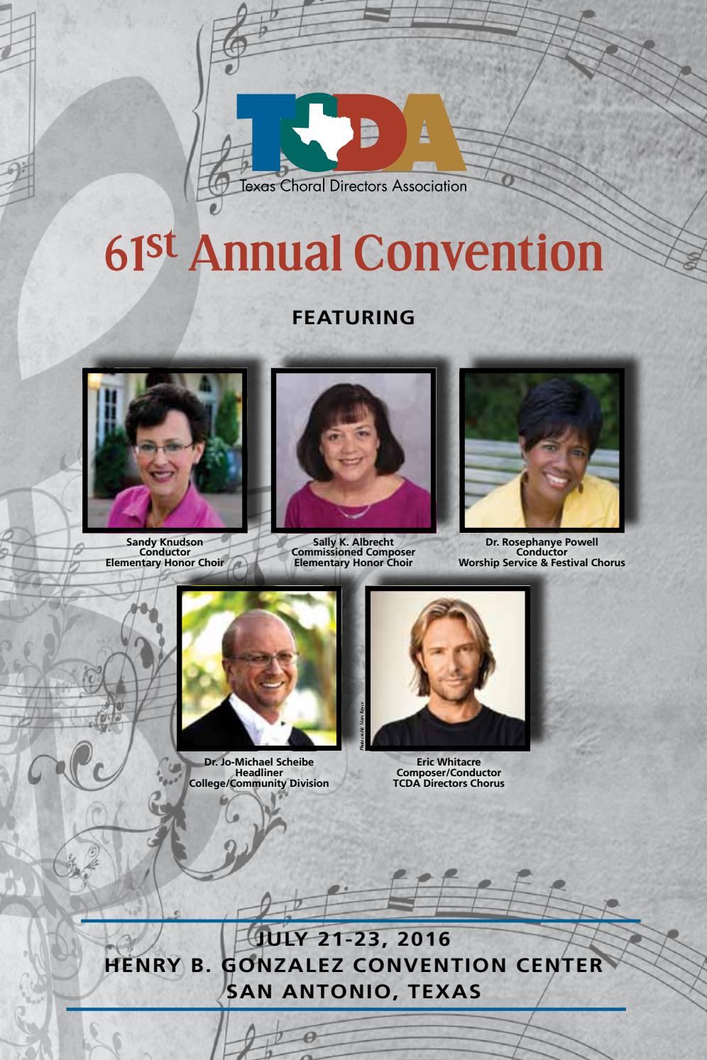 2016 TCDA Convention Program by Texas Choral Directors Association - Issuu 2016 TCDA Convention Program by Texas Choral Directors Association - Issuu