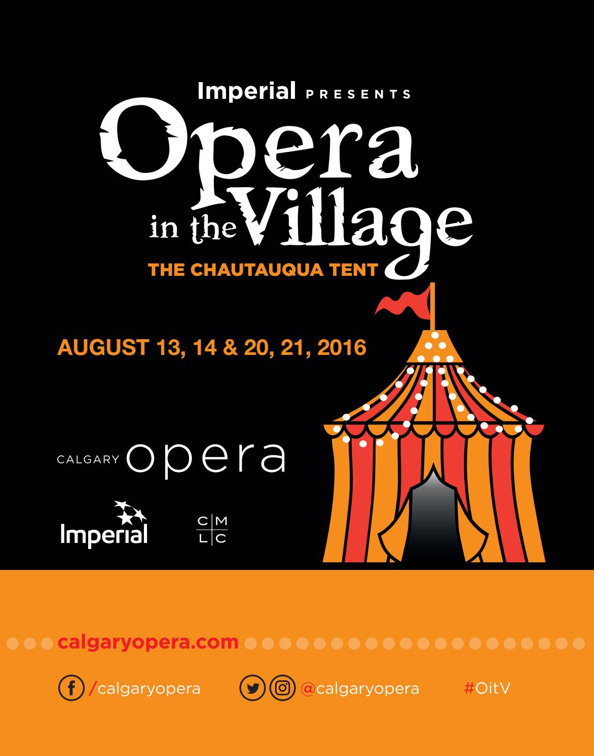 Calgary Opera program Opera in the Village 2016 by Suggitt Publishers