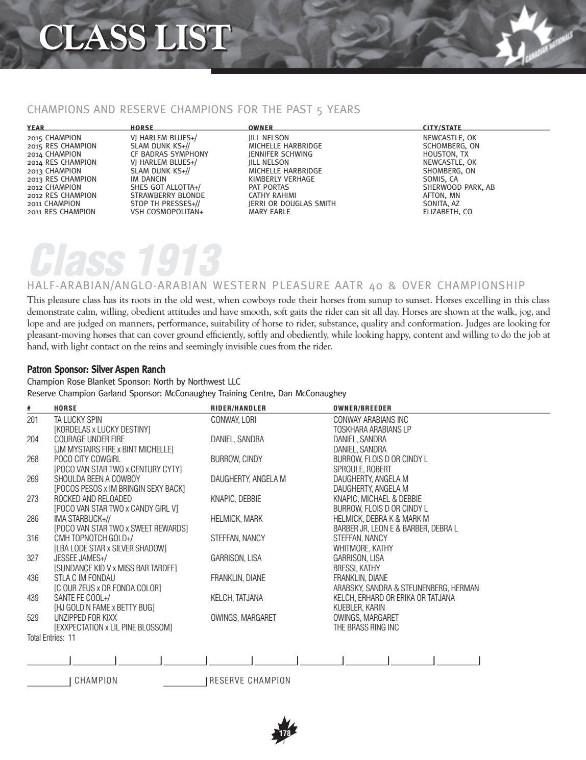 2016 Canadian National Arabian & Half Arabian Show Program by Arabian
