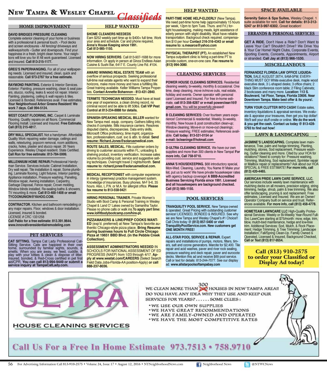 new tampa neighborhood news volume 24 issue 17 aug 22 2016 by cleaning company name generator