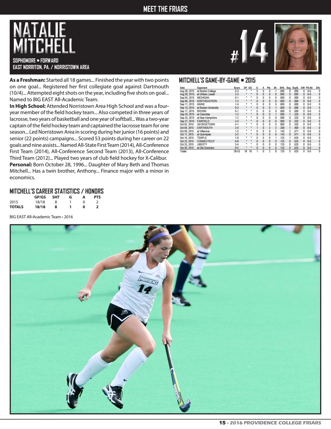 2016 Providence College Field Hockey Guide by Providence College Issuu