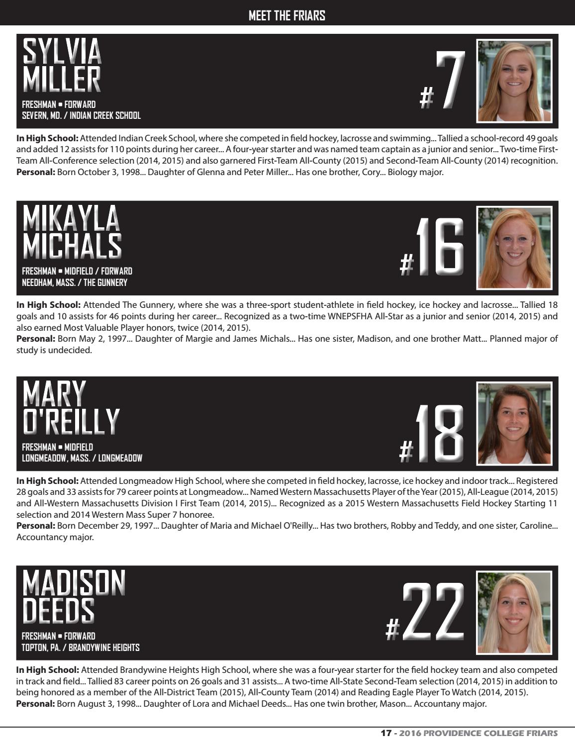 2016 Providence College Field Hockey Guide by Providence College Issuu