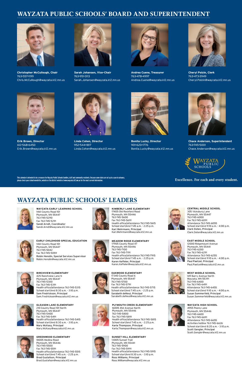 2016-2017 Wayzata Public Schools Calendar by Wayzata Public Schools - Issuu