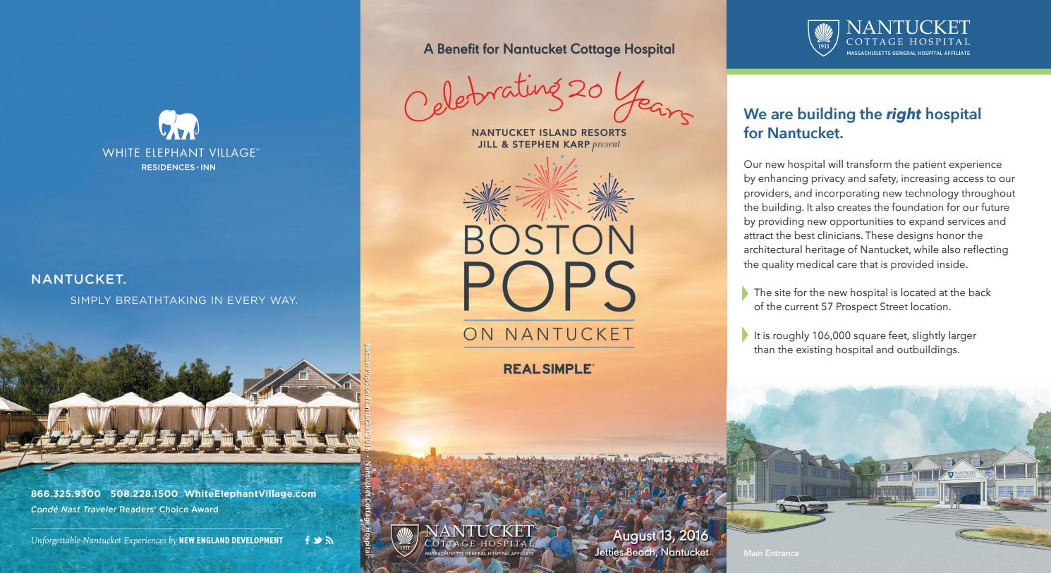 2016 Boston Pops On Nantucket Program Book By Nantucket Cottage