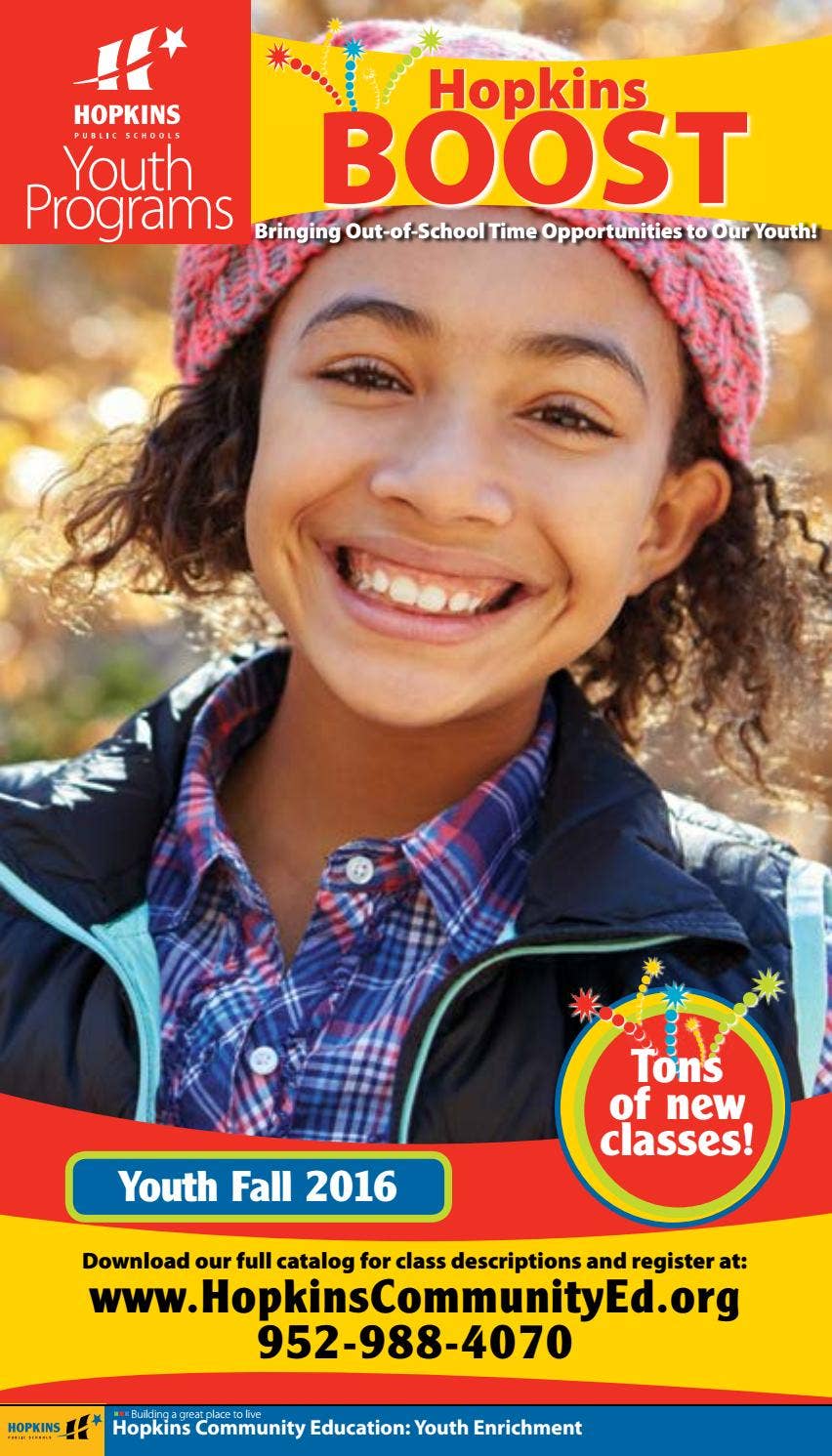 Hopkins Community Education Fall 2016 Youth Brochure by Hopkins Public
