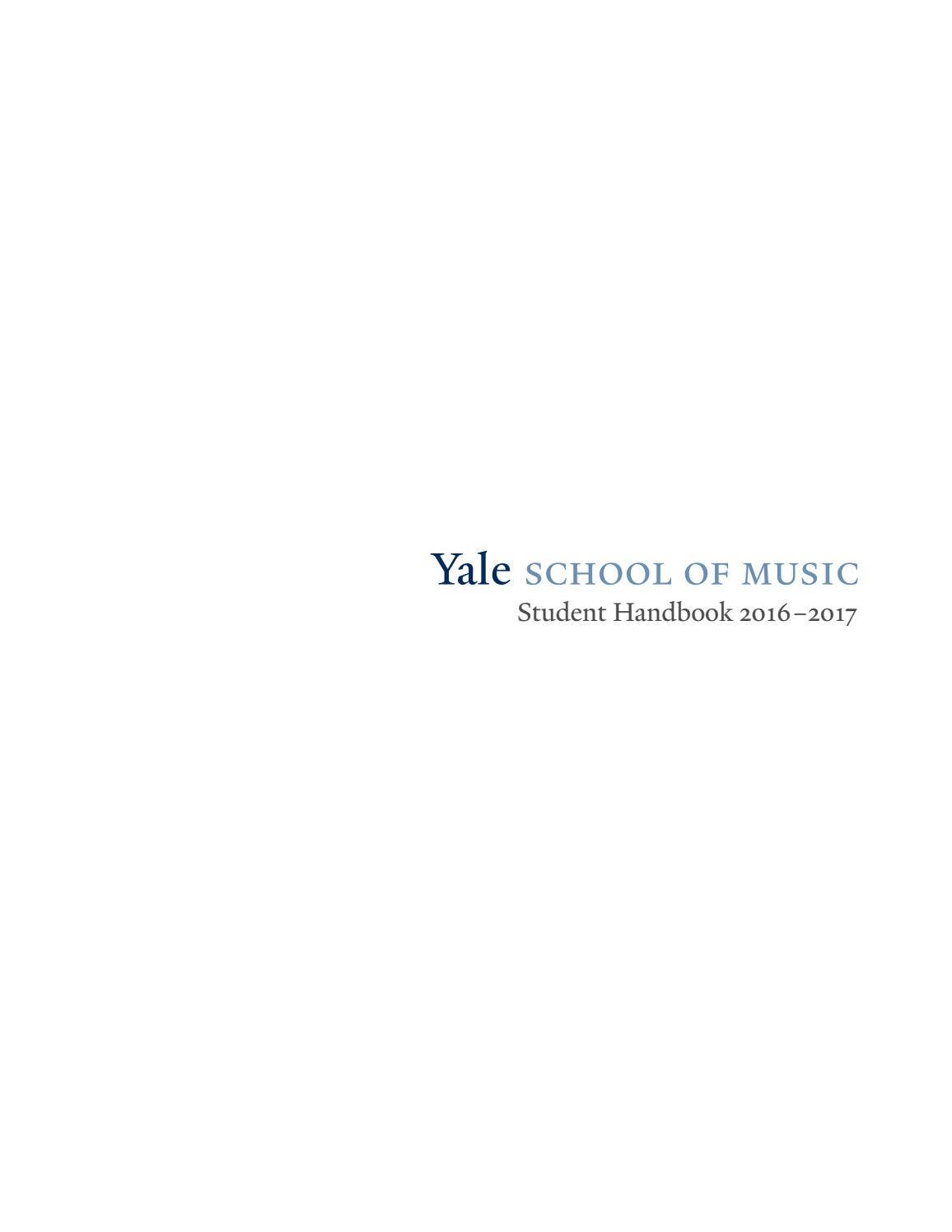 Student Handbook 20162017 by Yale School of Music Issuu