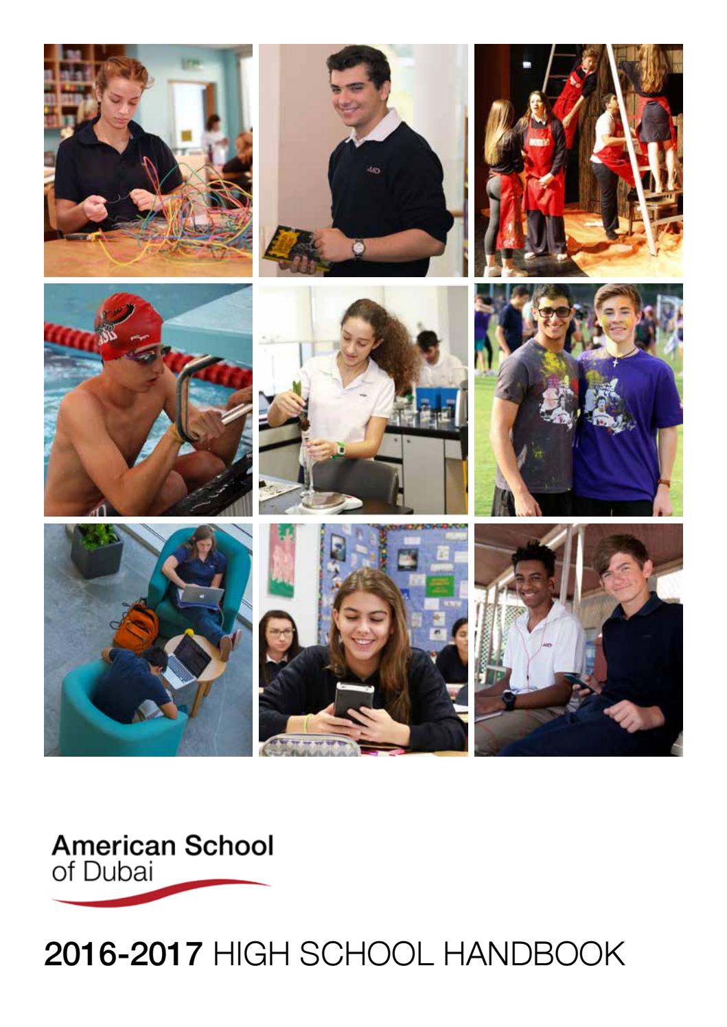 20162017 High School Handbook by American School of Dubai Issuu