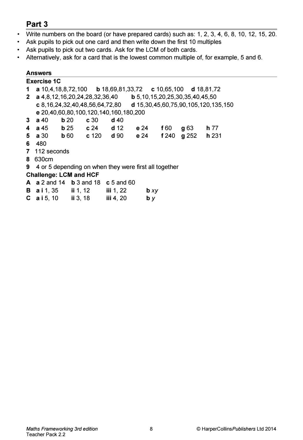 Maths Frameworking Teacher Pack 2.2 by Collins - Issuu