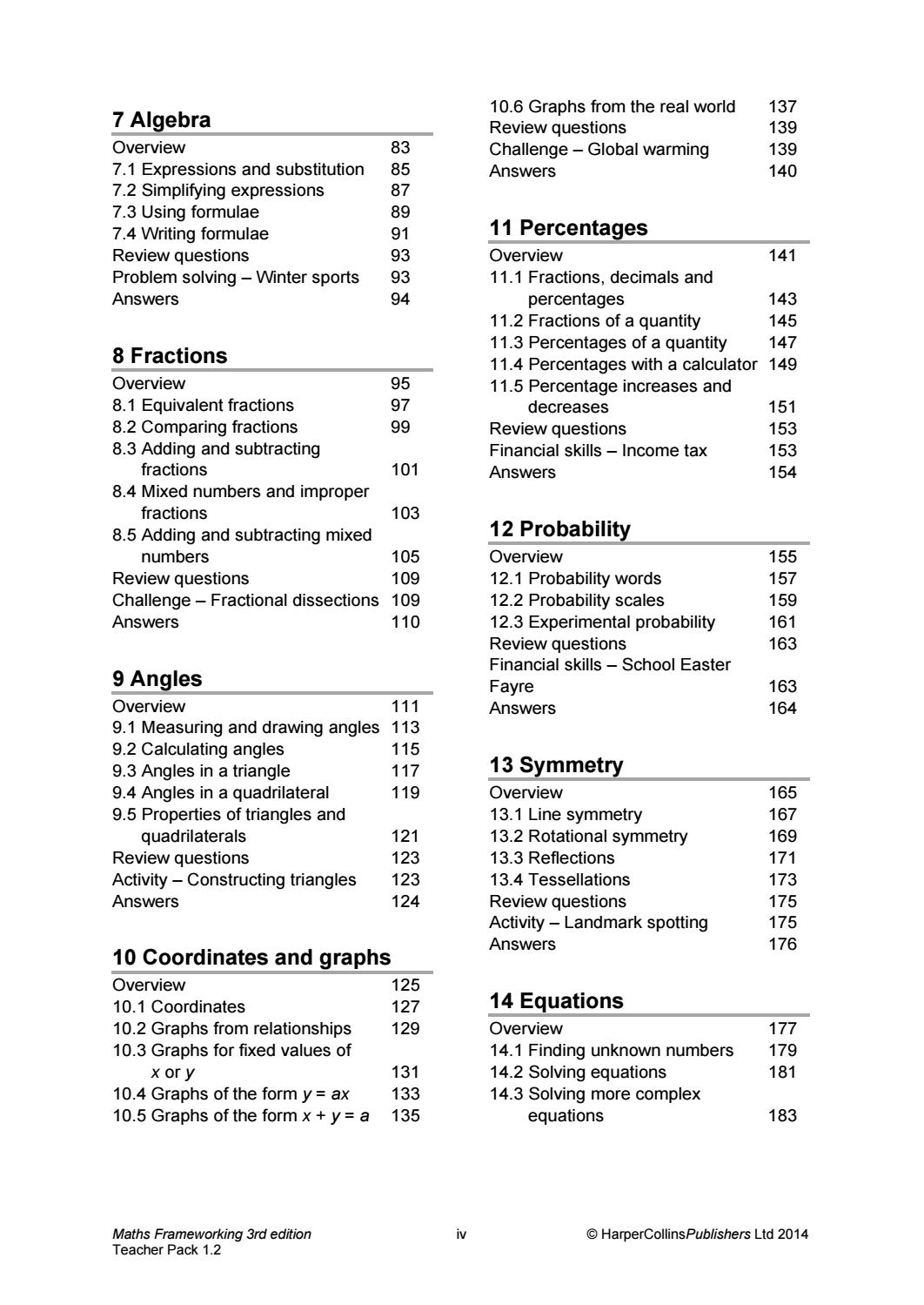 Maths Frameworking Teacher Pack 1.2 by Collins - Issuu