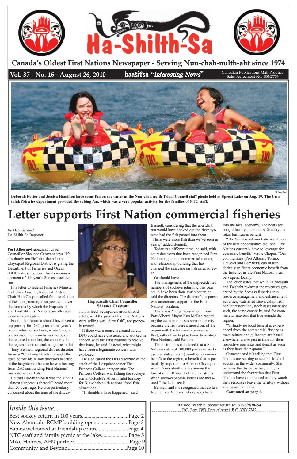 Ha-Shilth-Sa August 26, 2010 by Hashilthsa - Issuu