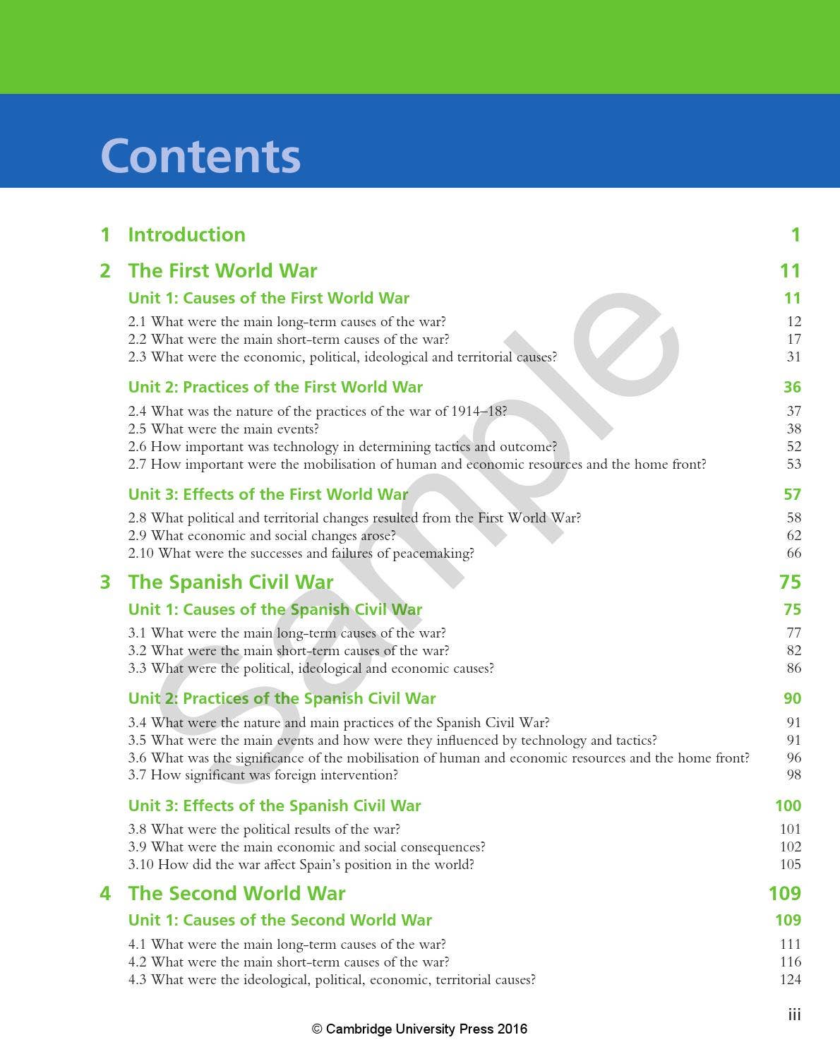 Preview History for the IB Diploma Paper 2: Causes and Effects of War ...