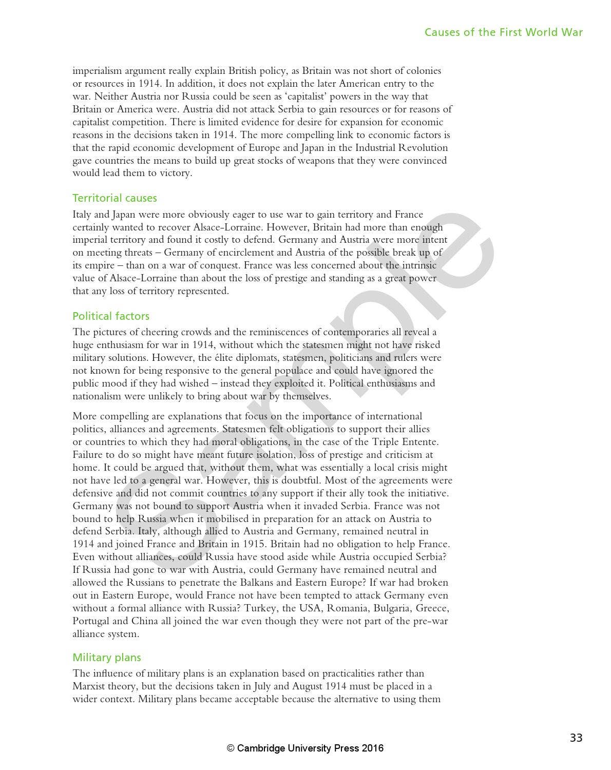 Preview History for the IB Diploma Paper 2: Causes and Effects of War ...