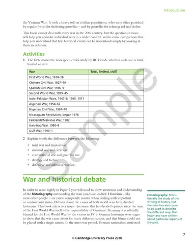 Preview History for the IB Diploma Paper 2: Causes and Effects of War ...