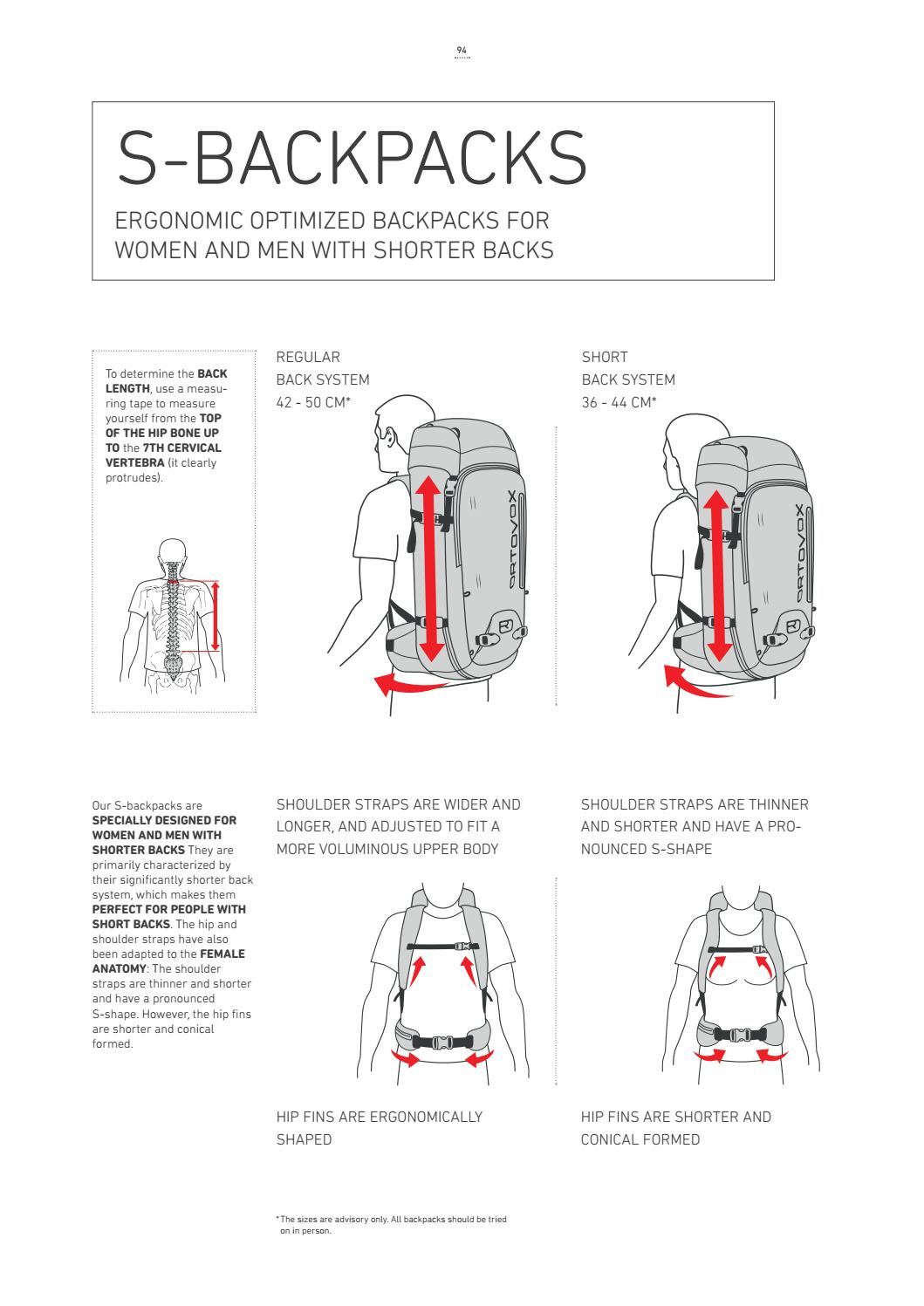 s shaped backpack straps