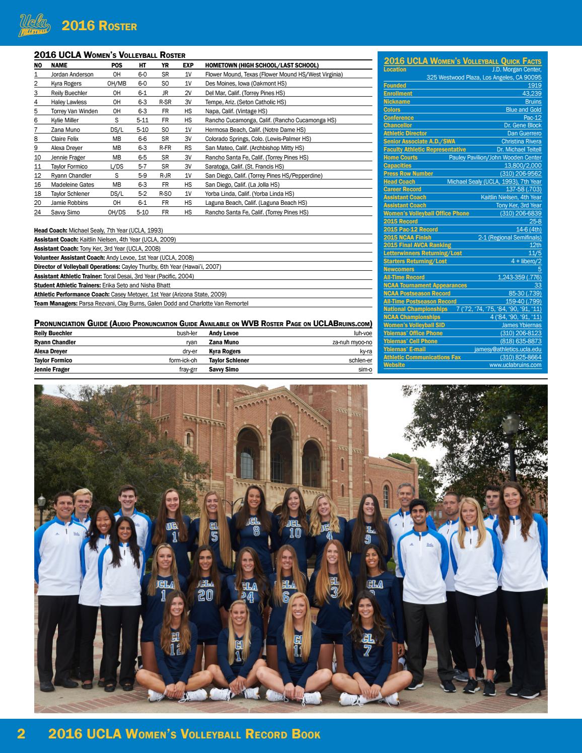 2016 UCLA Women's Volleyball Information Guide by UCLA Athletics Issuu