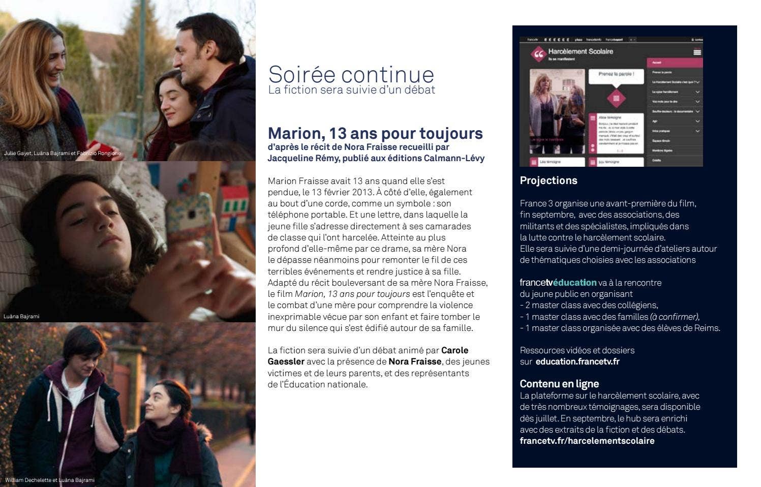 Marion, 13 ans pour toujours by France Télévisions - Issuu