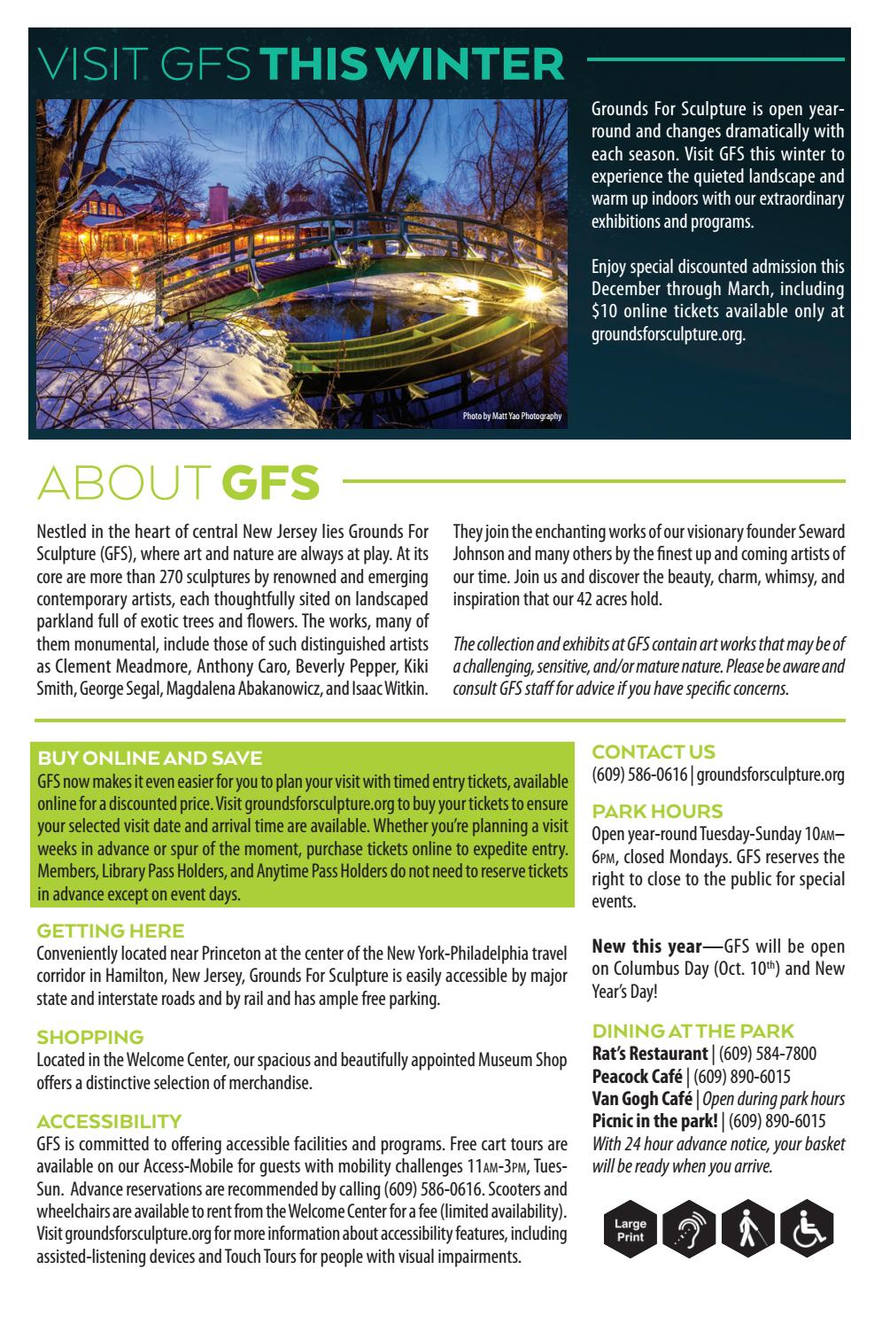 Grounds For Sculpture Oct April 2017 Event Guide by Grounds For