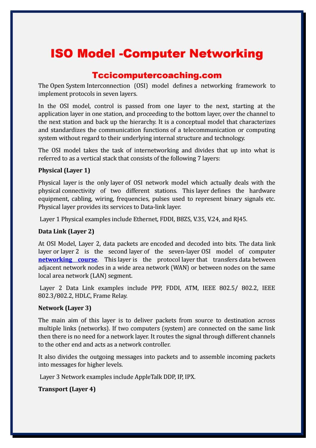 Iso model computer networking by Rosario Riley - Issuu
