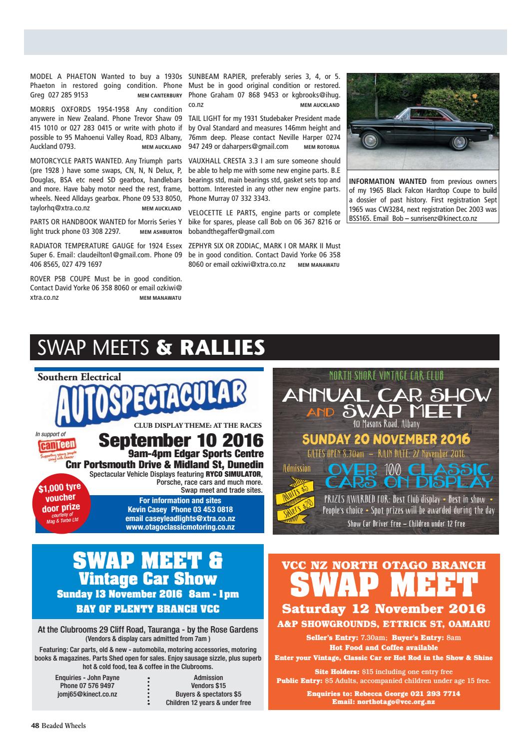 Beaded Wheels August/September 2016 by Vintage Car Club of New Zealand