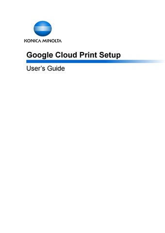 google cloud print guide