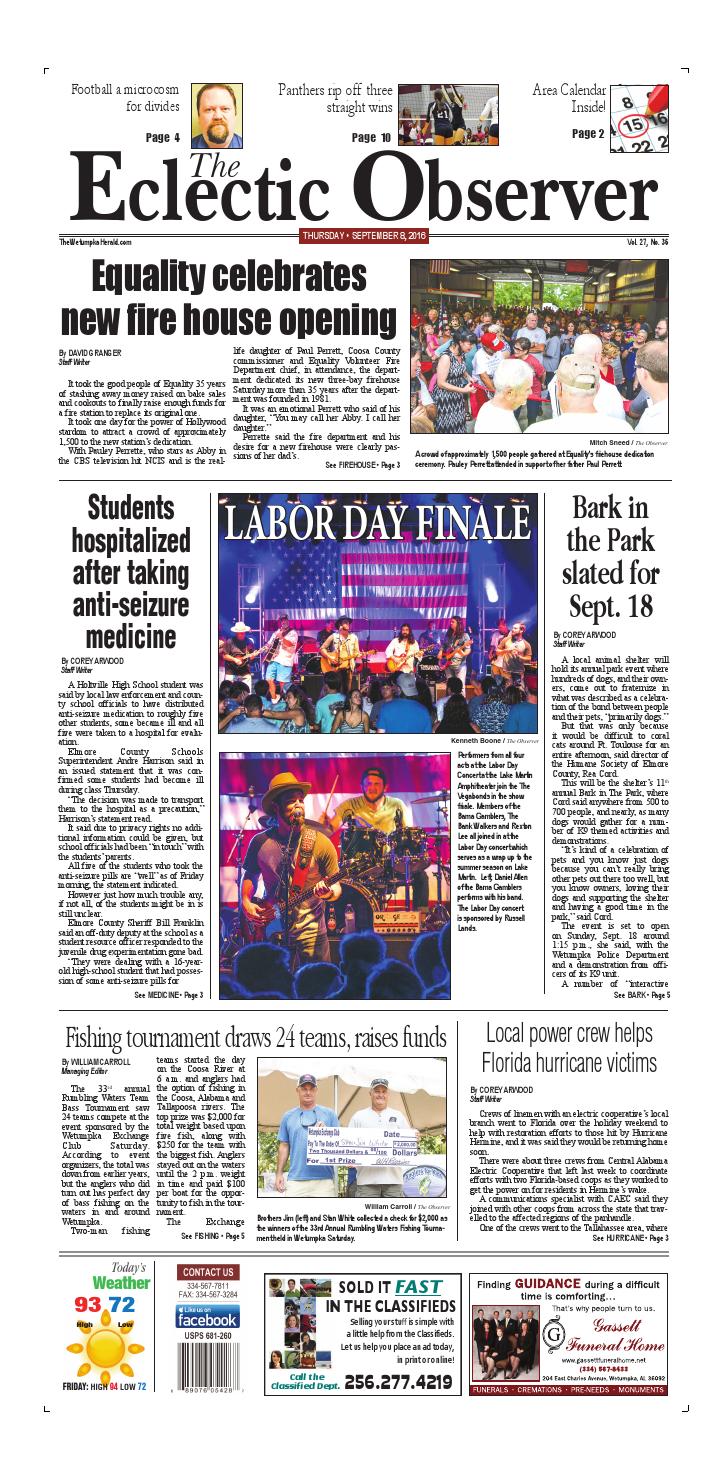 Sept 8, 2016 Eclectic Observer by Tallapoosa Publishers - issuu - 