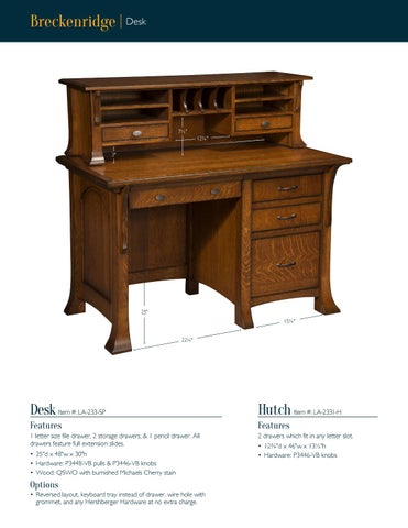 2016 LAMB Woodworking 书桌 目录 / 办公 书桌 / E & G Amish Furniture 第 19 页