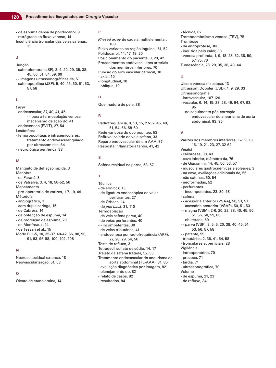 Profundo de de refluxo cirurgia reparo venoso