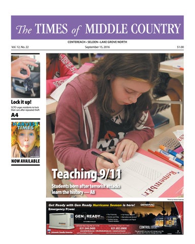 The Times of Middle Country - September 15, 2016 by TBR News Media ... Page 1
