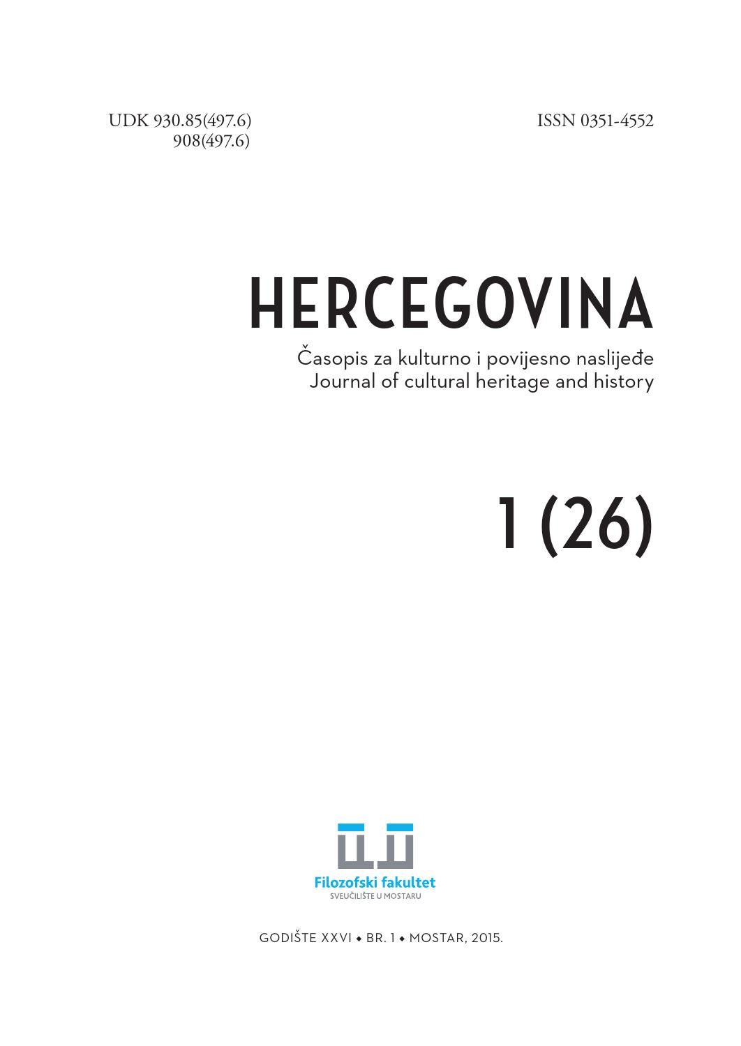 Hercegovina. Časopis za kulturno i povijesno naslijeđe by Synopsis - Issuu