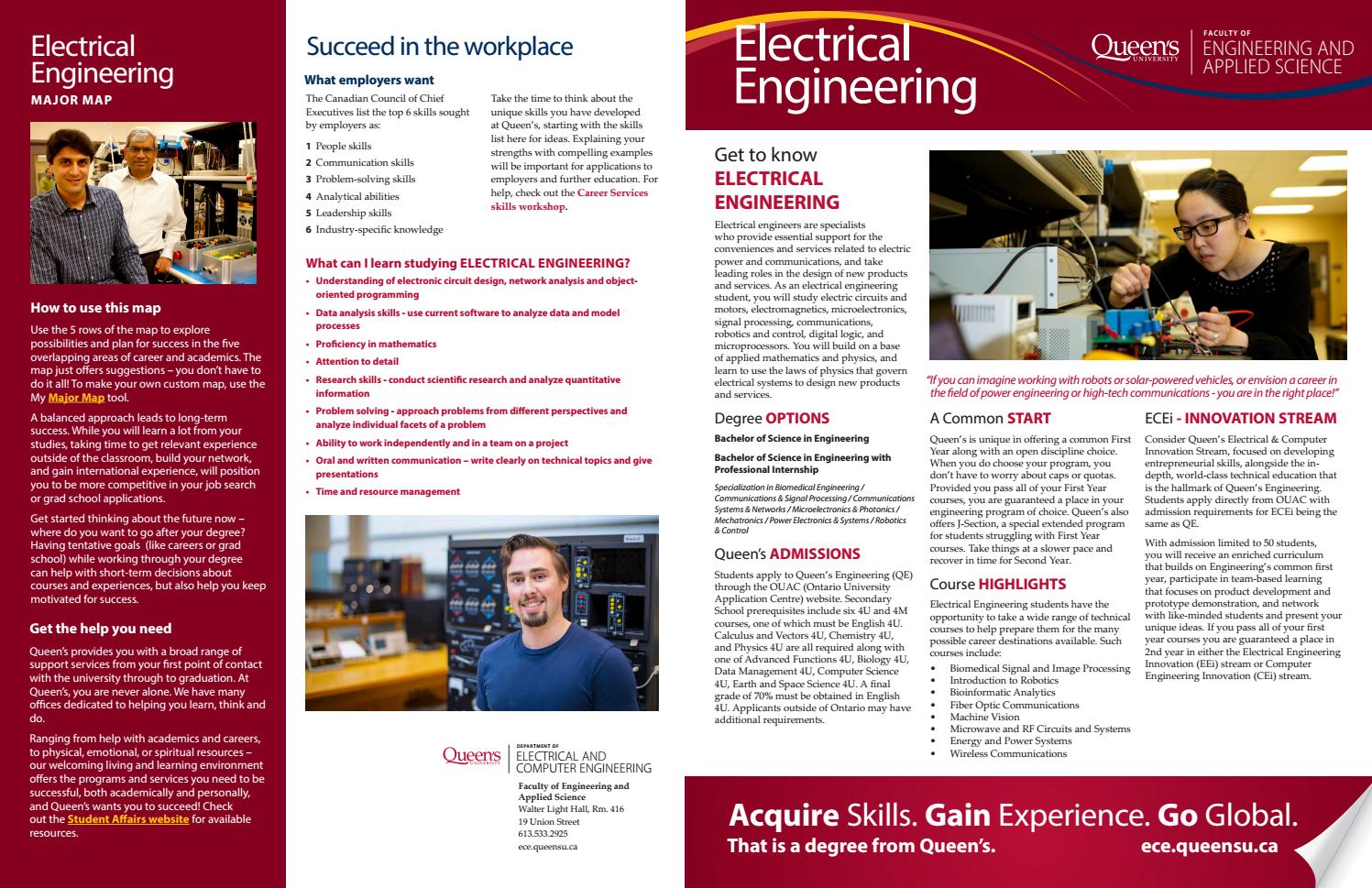 Electrical engineering printer friendly by Queen's Faculty of Engineering and Applied Science