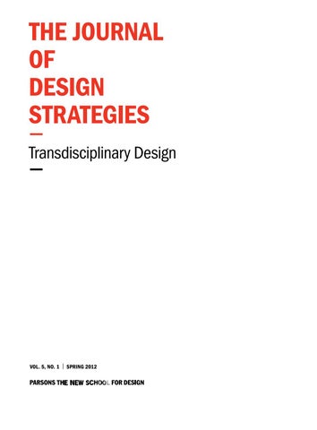 The Journal of Design Strategies Volume 5: Transdisciplinary