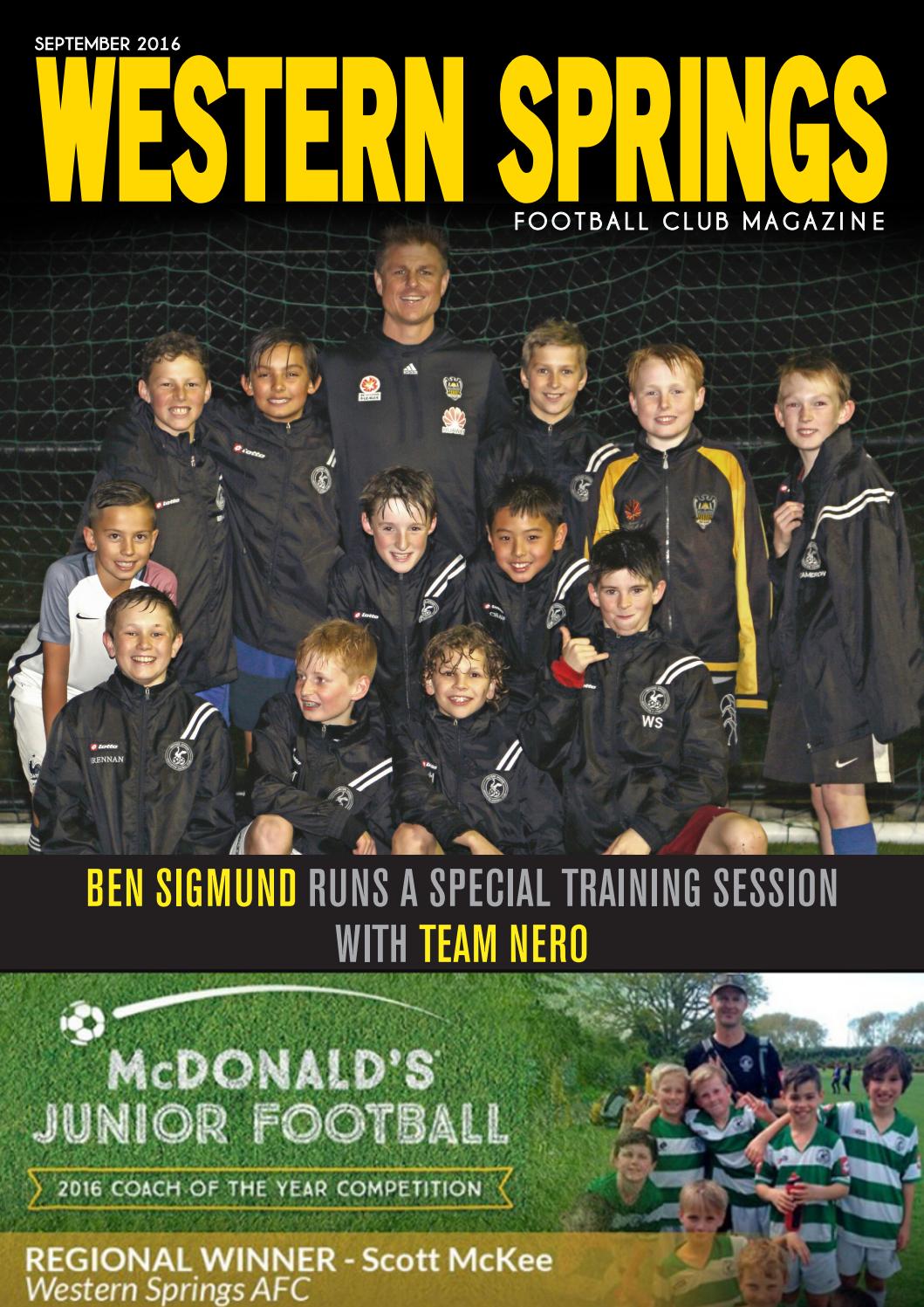 Western Springs Football Club Magazine September 2016 by Minimax Design