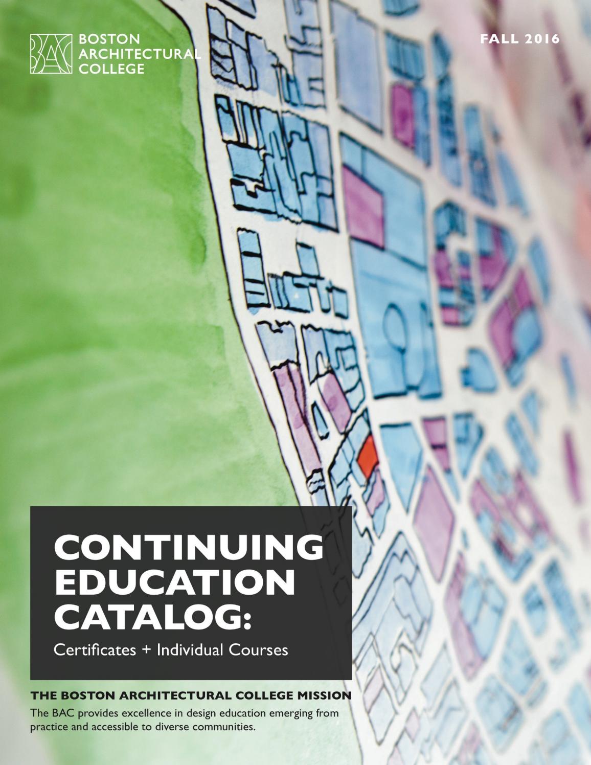 BAC Fall 2016 Continuing Educaton Course Catalog by Boston