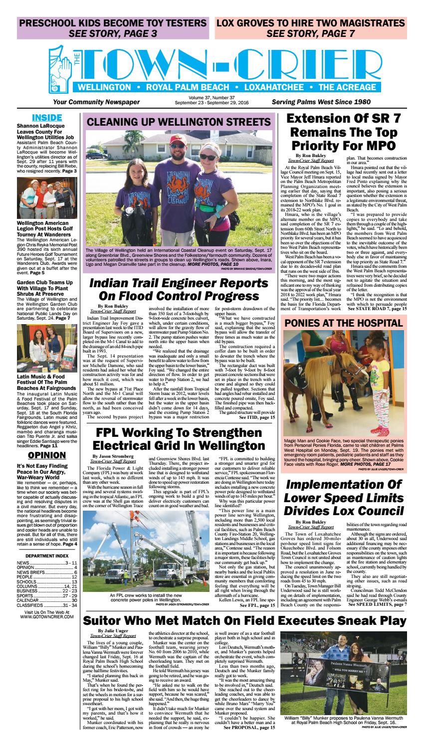TownCrier Newspaper September 23, 2016 by Wellington The Magazine LLC Issuu