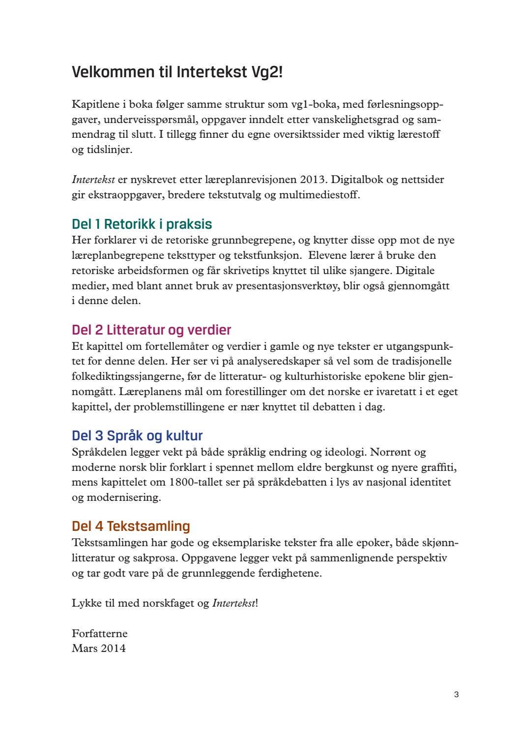 Intertekst vg2 utdrag by Fagbokforlaget - Issuu