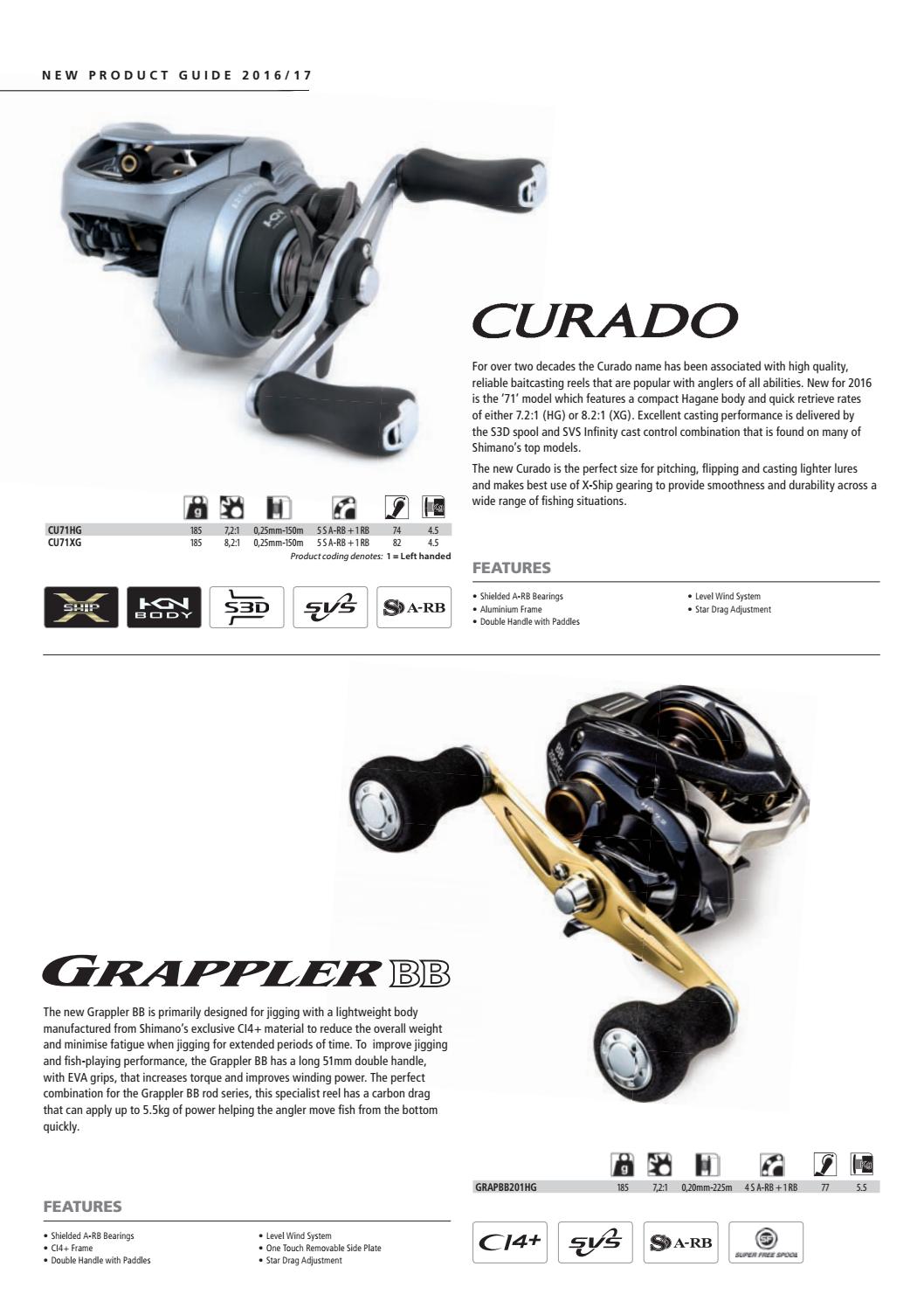 New 2017 Shimano Curado CU-71XG 8.2:1 Baitcasting Fishing Reel Left Hand